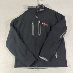 Sitka Gear Softshell Jacket Mens Large Black Full Zip Hunting Outdoor